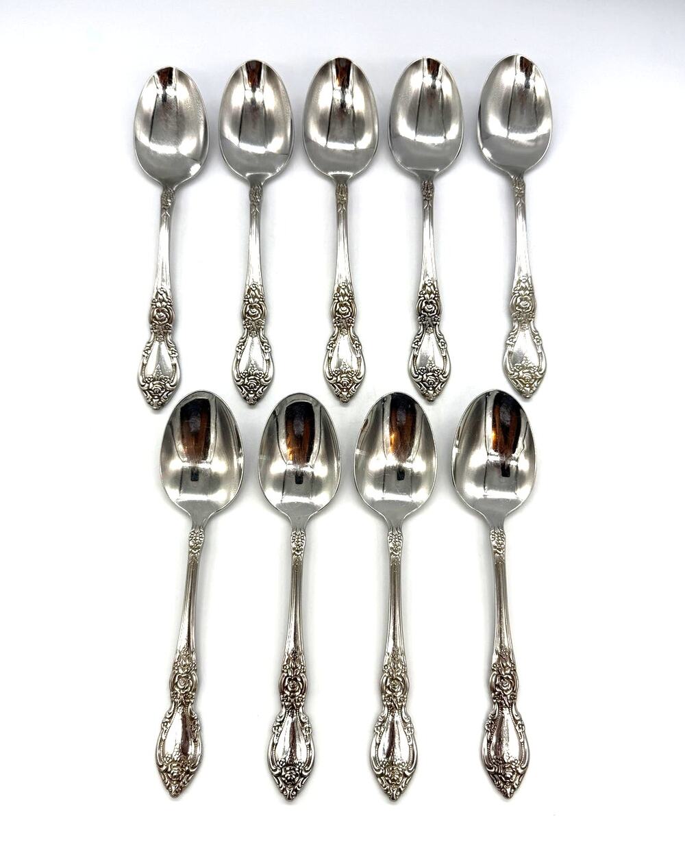 Oneida OCO Wordsworth Set of 9 Stainless Steel Soup Spoons